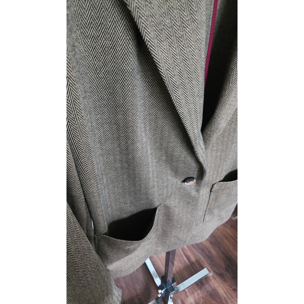 Croft & Barrow Brown Herringbone Knit Blazer Jacket Womens XXL Notched Lapel - Picture 6 of 11